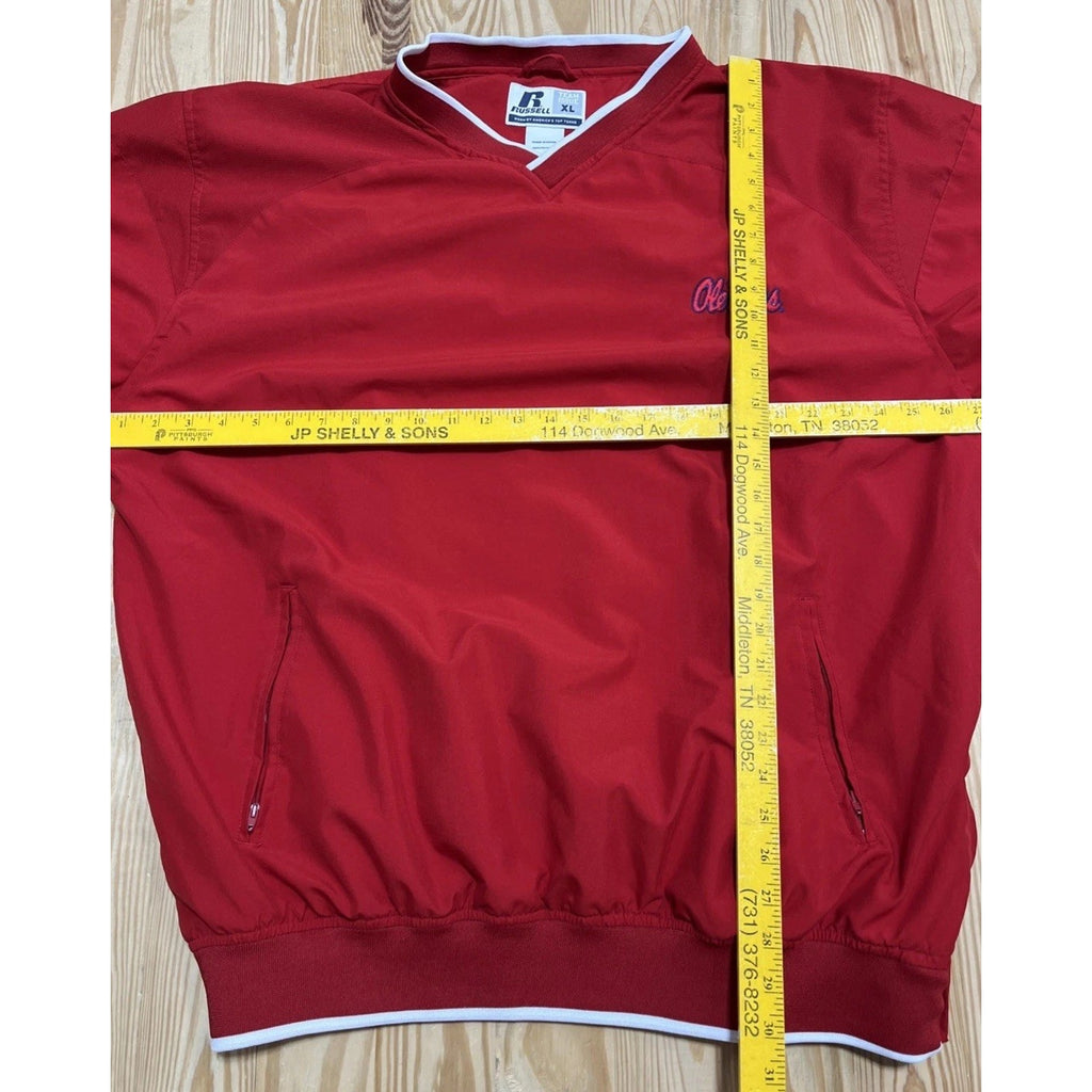Vtg Russell Athletic Ole Miss University Official Team Issue Pullover Jacket XL