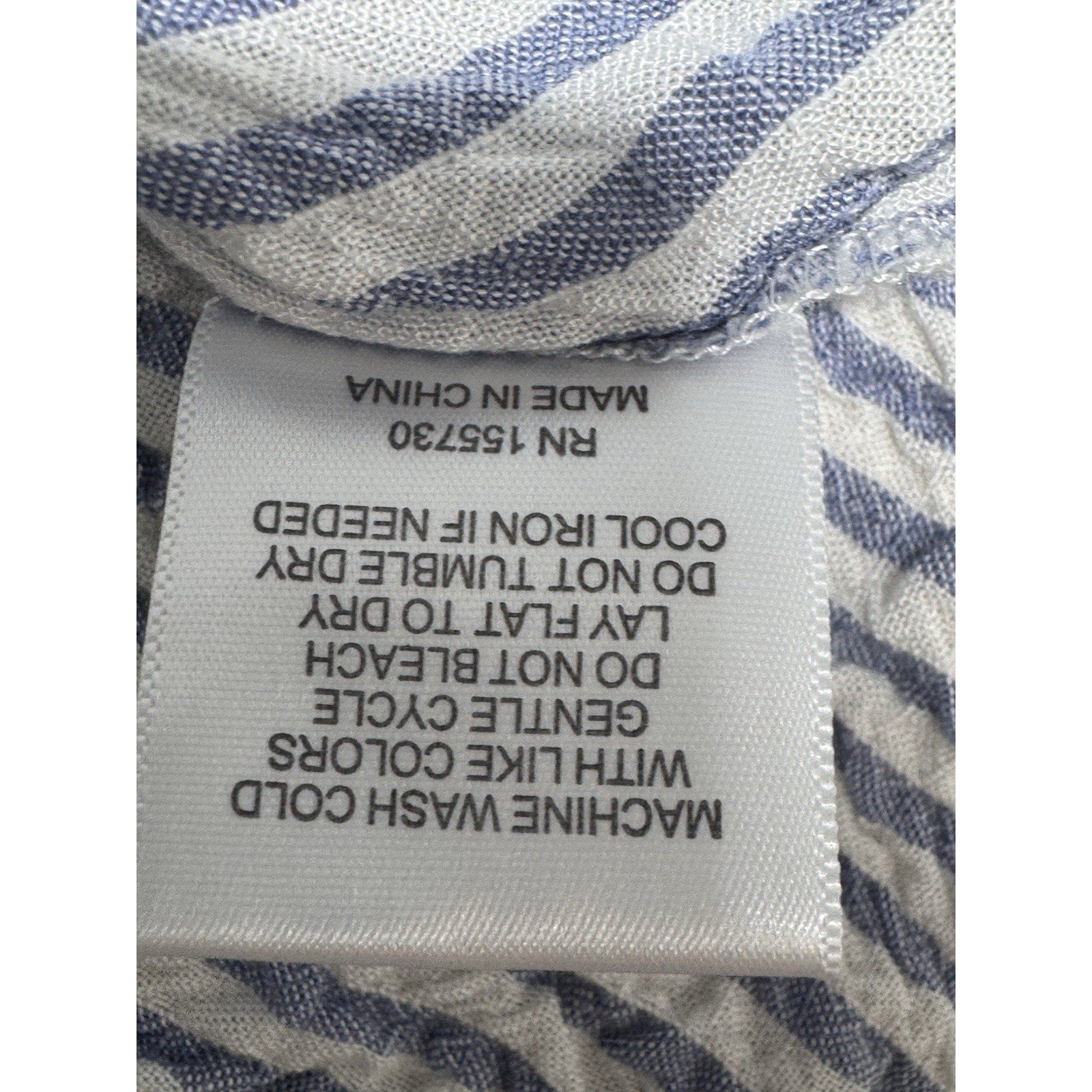 Jane Delancey High Low Women’s 1X Blue White Stripe Long Sleeve Top Coastal