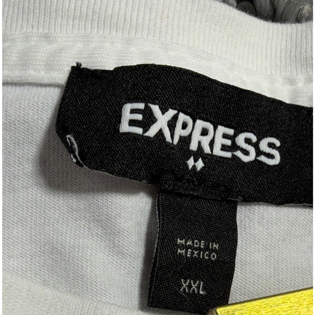 Express Men’s White Short Sleeve Graphic Tee Shirt Ex Marks The Spot - XXL