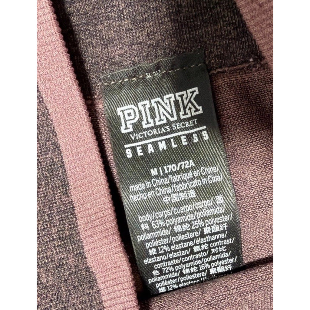 Victorias Secret M PINK Seamless Leggings Burgundy Athletic Workout Pants Flaw