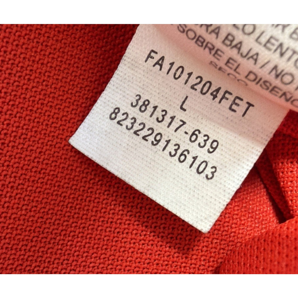 Nike Golf Dri Fit Shirt Mens L Orange Stipe Polo Performance Illini Country Club