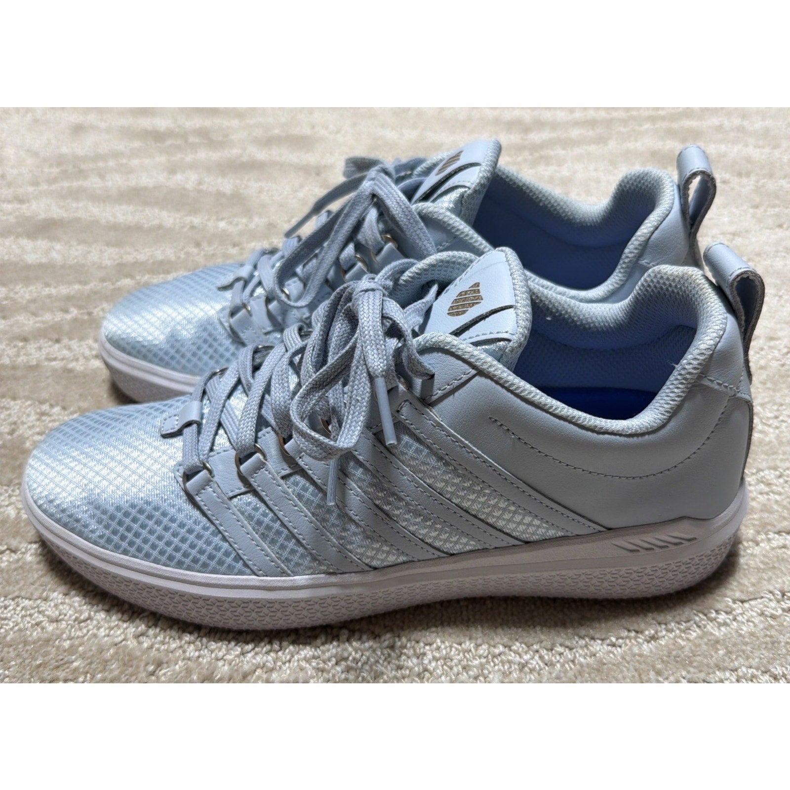 K-swiss Womens Baby Blue Shimmer Donavon Sneakers Sz 10 95633-482-M