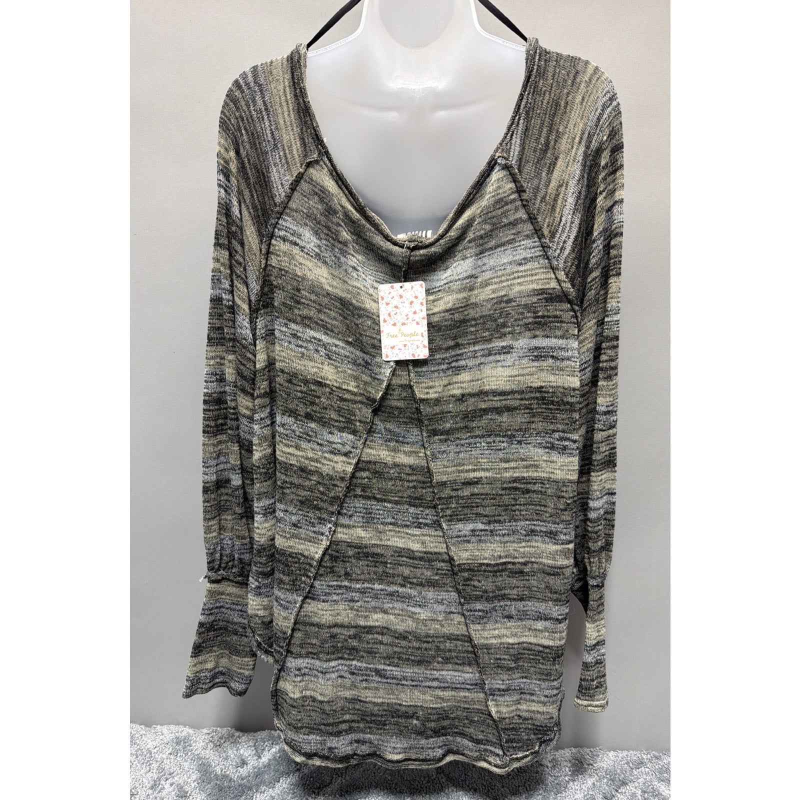 Free People Women Carolina Hacci Sweater Hippy Boho Knit Tunic Top Knit M New