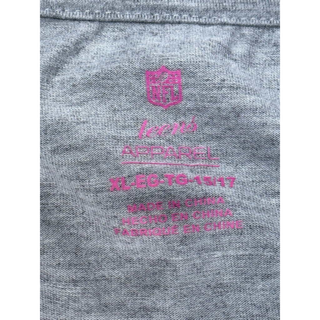 Chicago Bears NFL Football Teen Girls Gray T Shirt Top Size XL 15/17 New