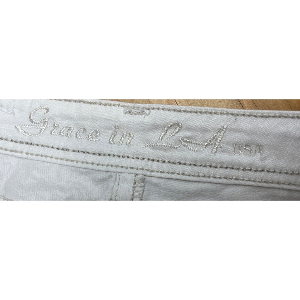 GRACE In LA-Straight Jeans Rhinestones Thick Stitch Women's Size 13 Bling