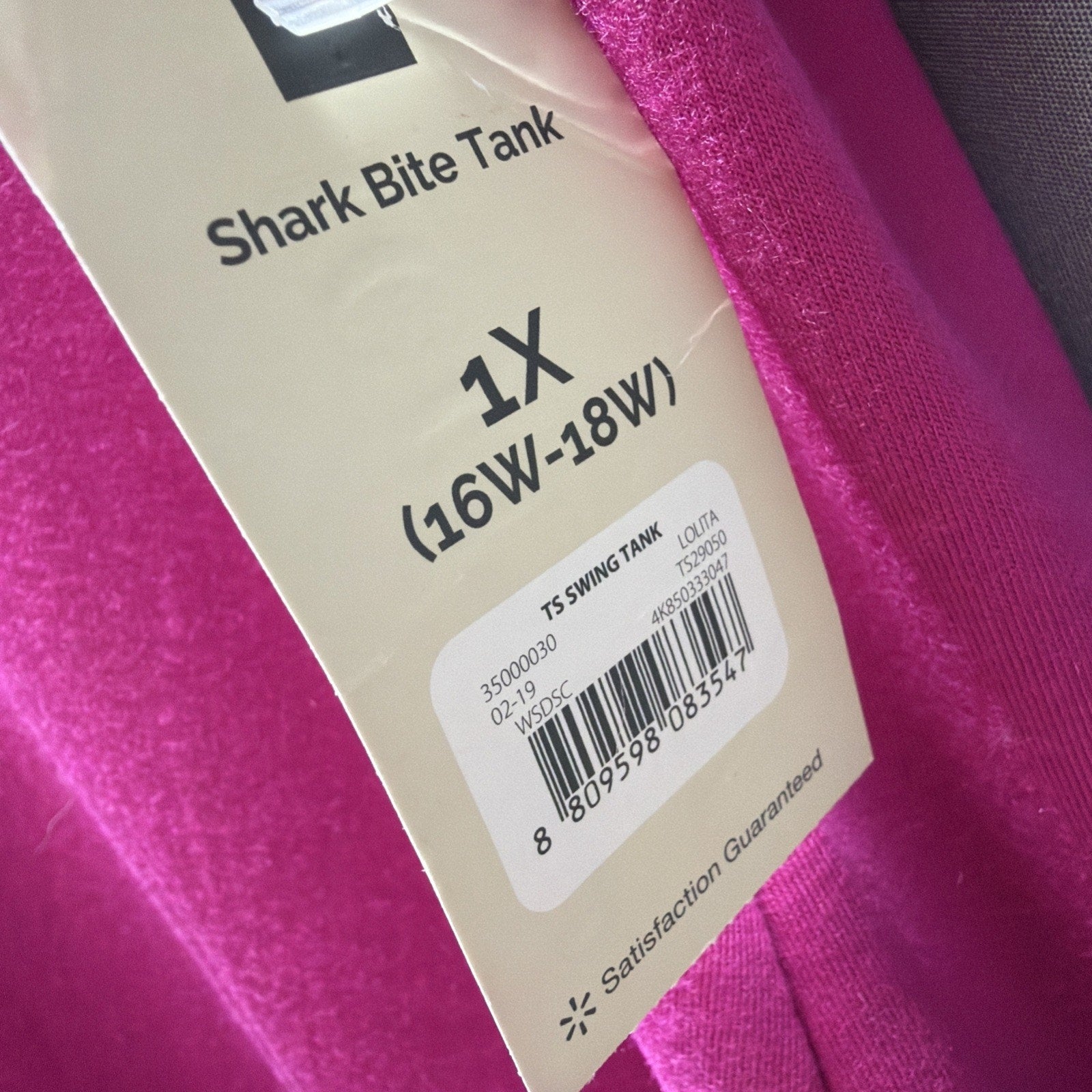 Terra & Sky Tank Top Womens 1X 16-18W Purple Pink Shark Bite Swing New
