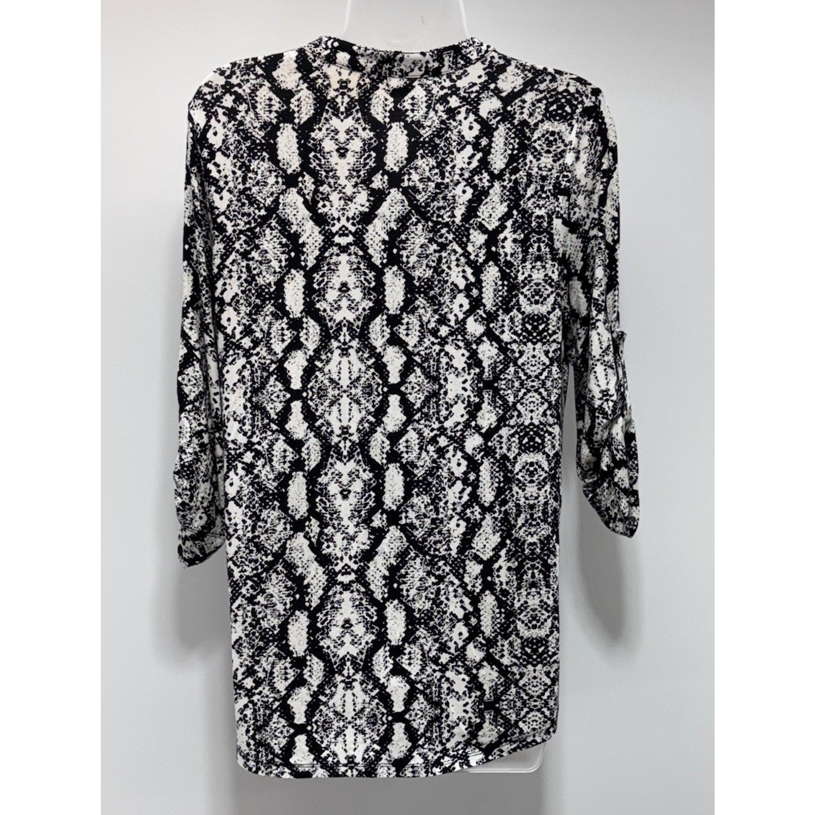 Calvin Klein Black & White Snake Print Gold Logo Zipper Front Women's Size Small
