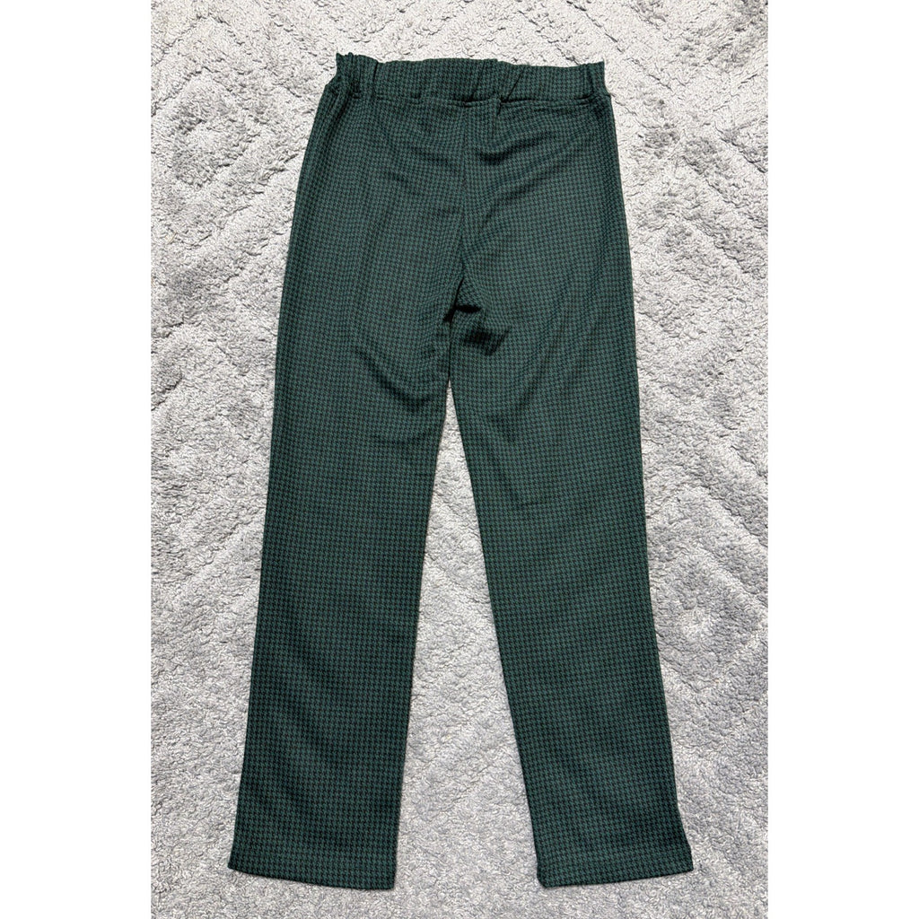 Urban Outfitters Houndstooth Plaid Straight Leg Pants Women's Green Black M