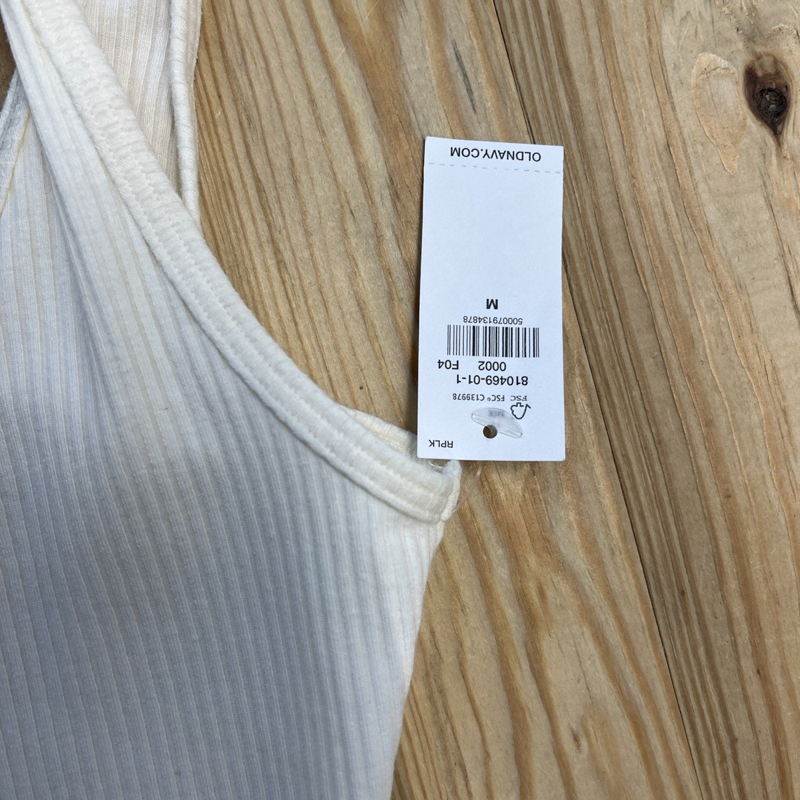 Old Navy Rib Knit Cotton Blend White Body Suit Size M