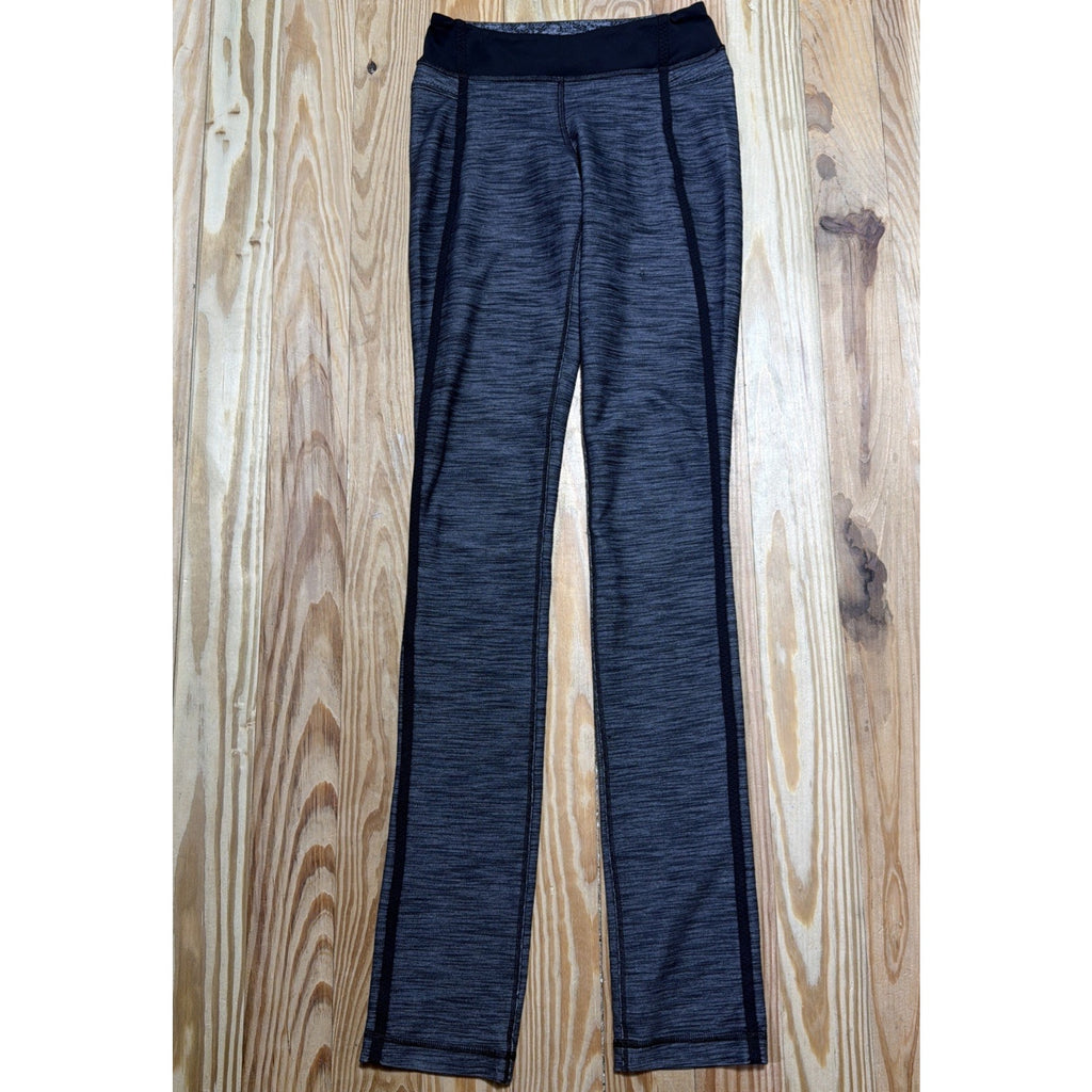 Lululemon Forme Pant Black and Gray Mid-Rise size 2 Atheltic Yoga Running