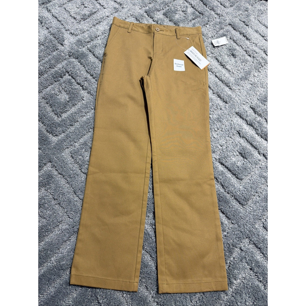 Old Navy Pants BOYS 10 Brown Built-In Flex Reinforced Knees Straight Leg