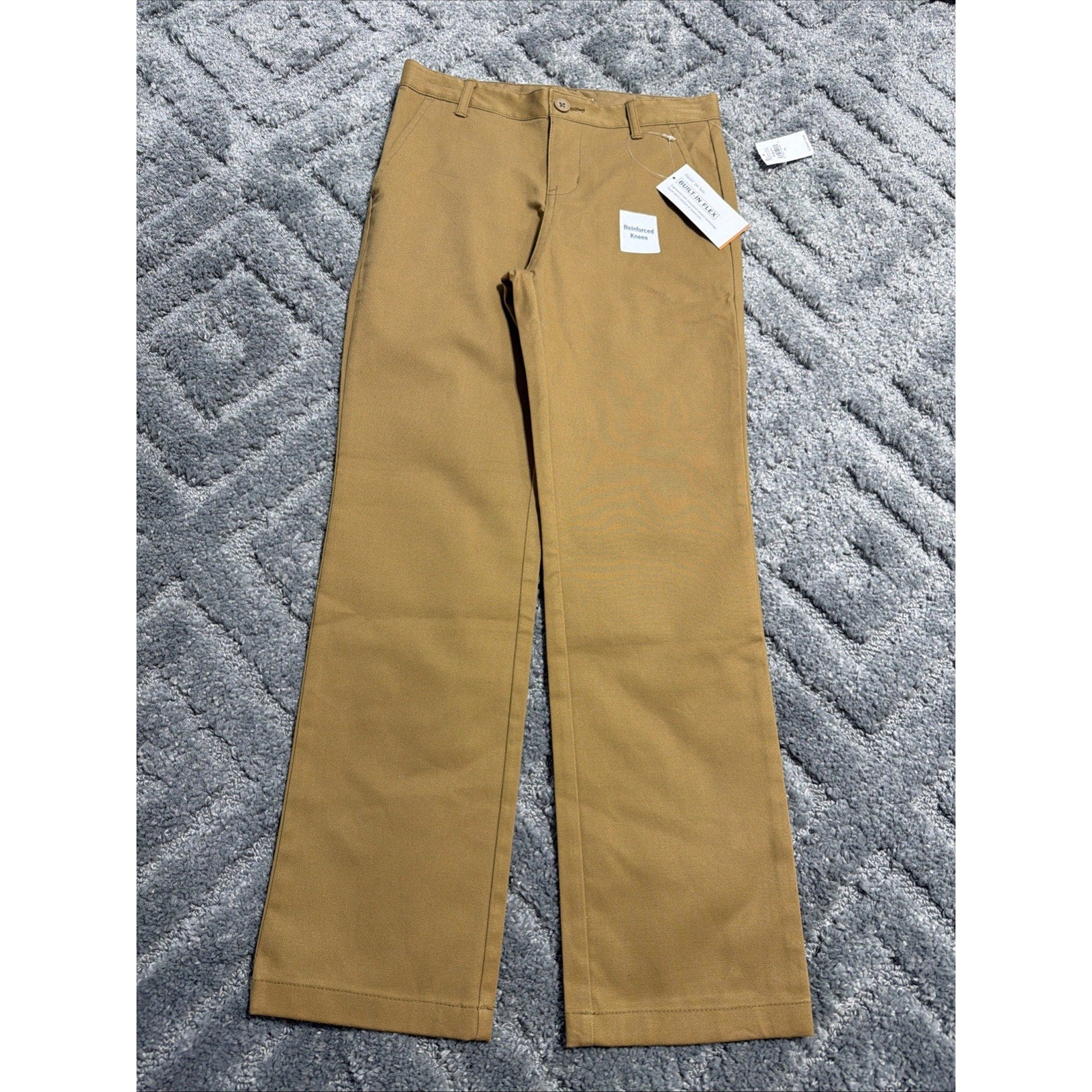 Old Navy Pants BOYS 10 Brown Built-In Flex Reinforced Knees Straight Leg