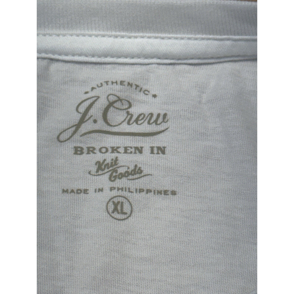 J Crew V-Neck T-Shirt White Broken In 100% Cotton Men’s XL NWT