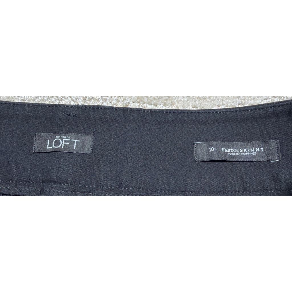 Ann Taylor LOFT Women's Marisa 10 Black Stretch Midrise Crop Skinny Pants