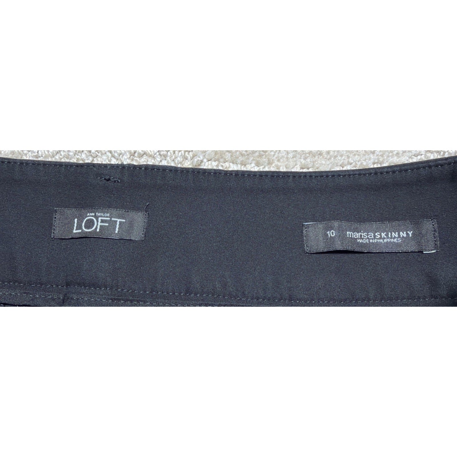 Ann Taylor LOFT Women's Marisa 10 Black Stretch Midrise Crop Skinny Pants