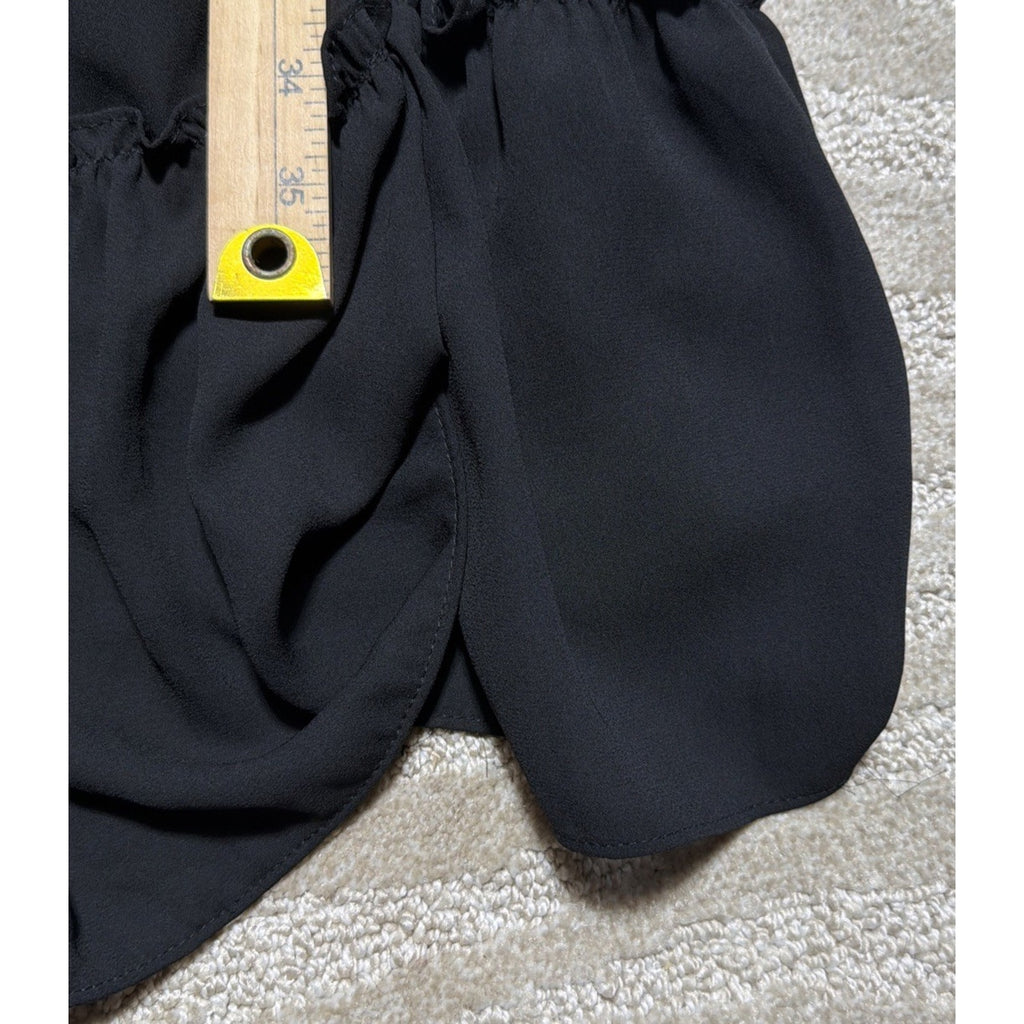 1. State Womens XL Black Cold Shoulder Tiered Maxi Dress 1X Ruffled Accents NWT