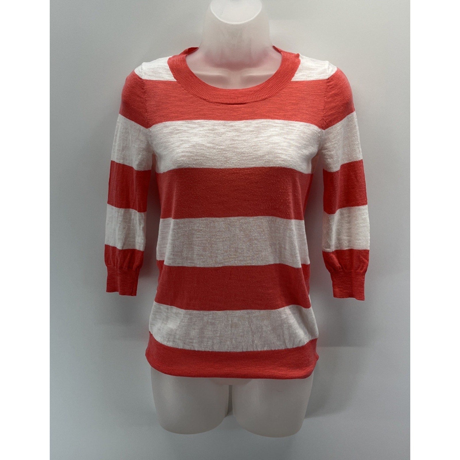 J Crew Women’s 3/4 Sleeve Striped Sweater Size XXS