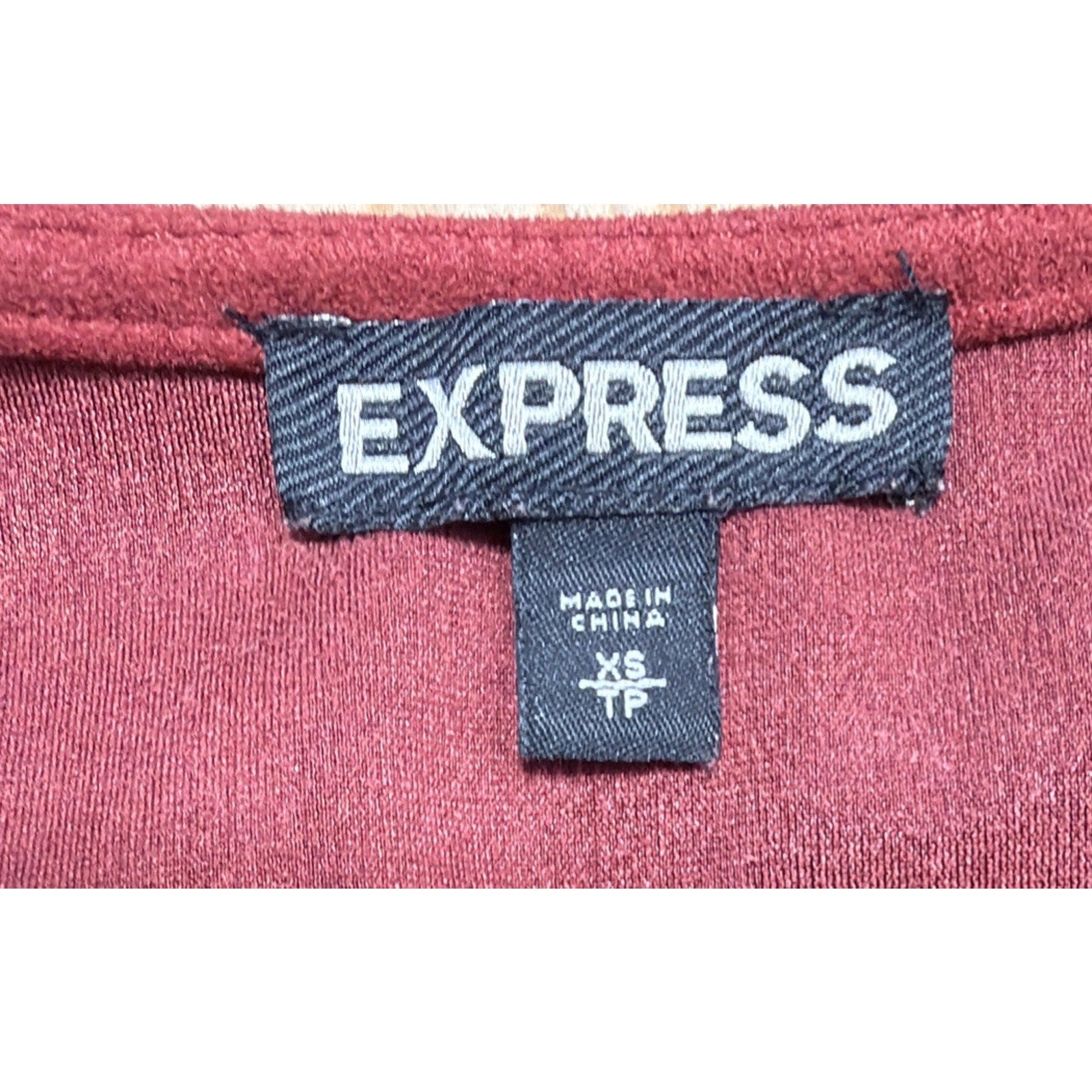 Express Red Faux Suede Fringe Dress Size Extra Small