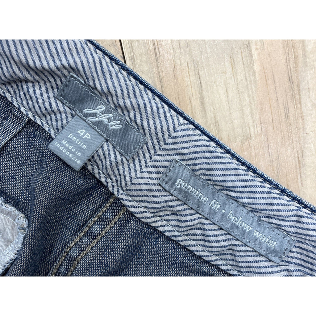 J.Jill Genuine Fit Below Waist Stretch DARK WASH Jeans Women’s size 4 Petite