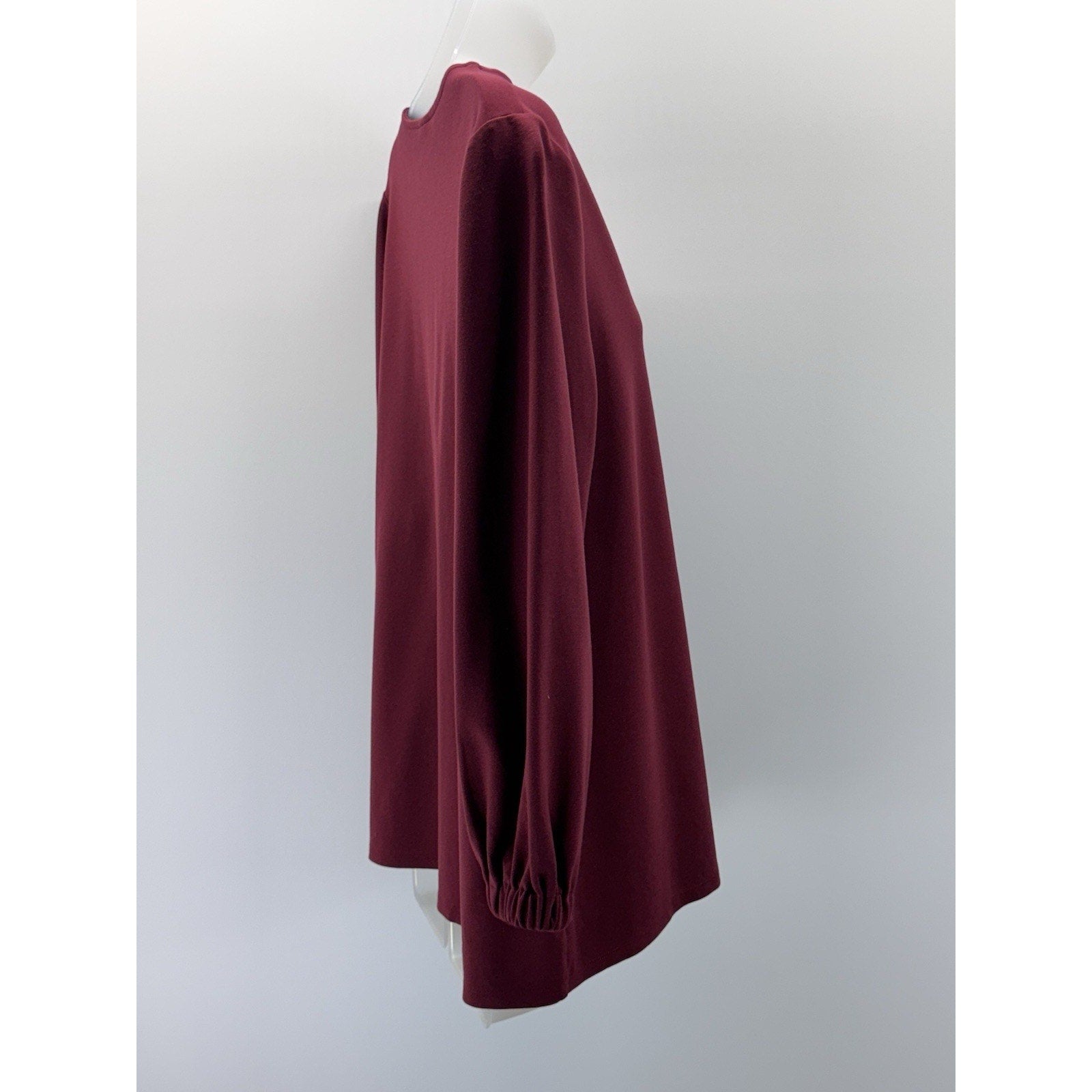 Chicos Top Womens 1 US Medium Burgundy V Neck Tunic Long Sleeve Casual Ladies