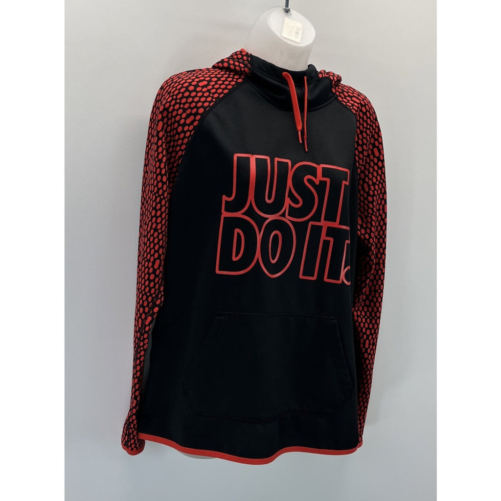 Nike Therma Fit All Time Just Do It Hoodie red black Size Large