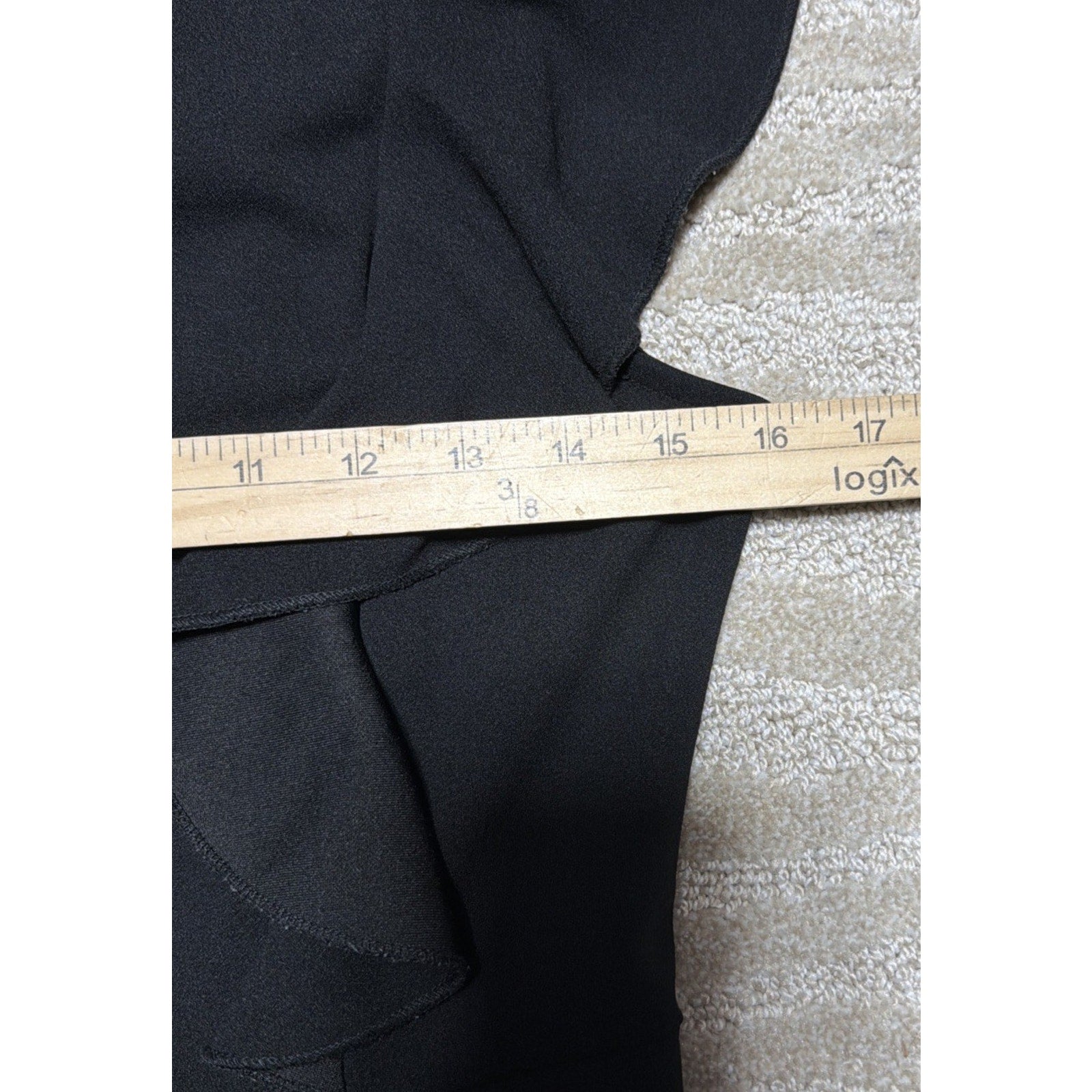 Black Ruffle Jumpsuit Wide Leg Pants One Piece Romper Women’s S