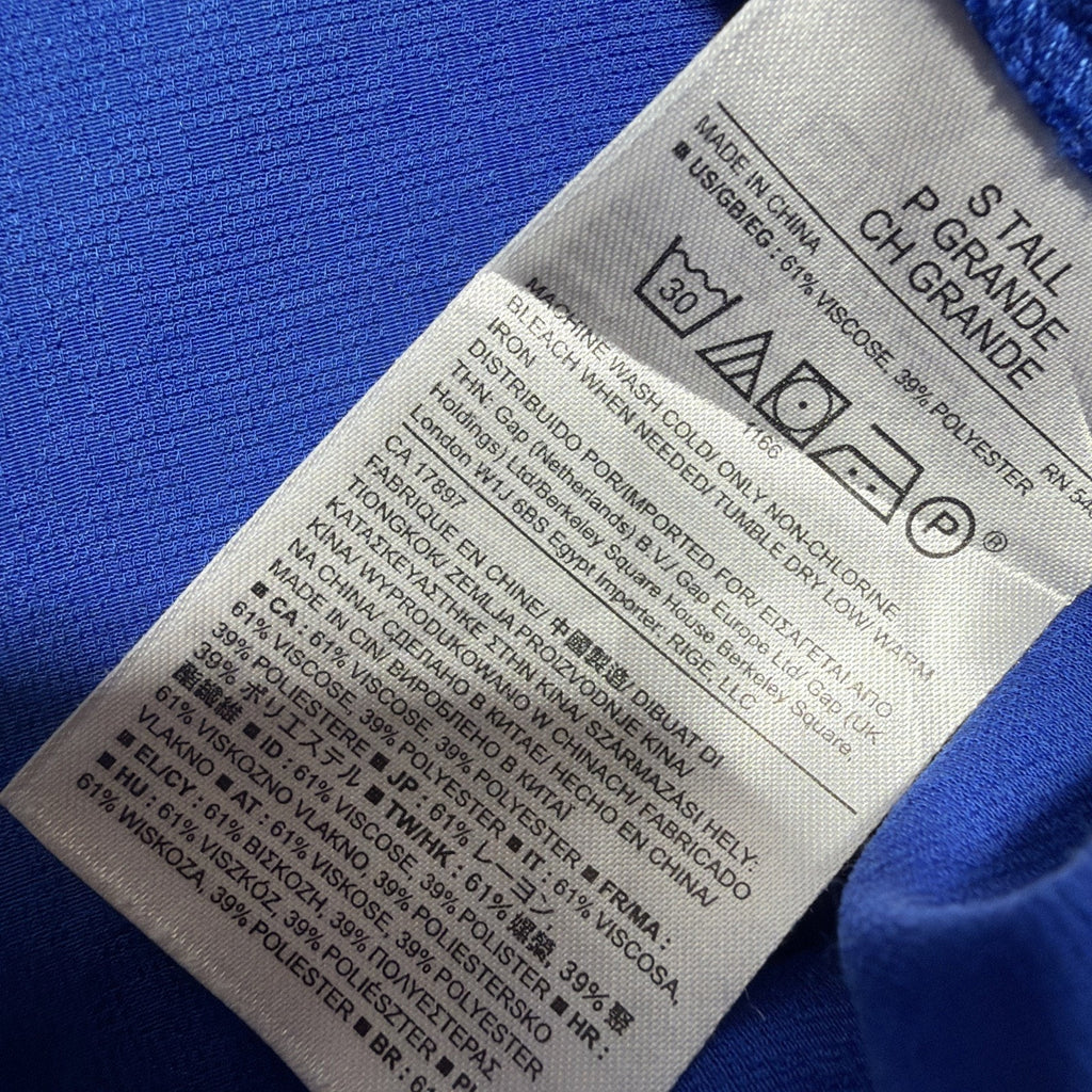 Banana Republic Tunic Oversized Hidden Button Royal Blue Top Womens Sz S Tall