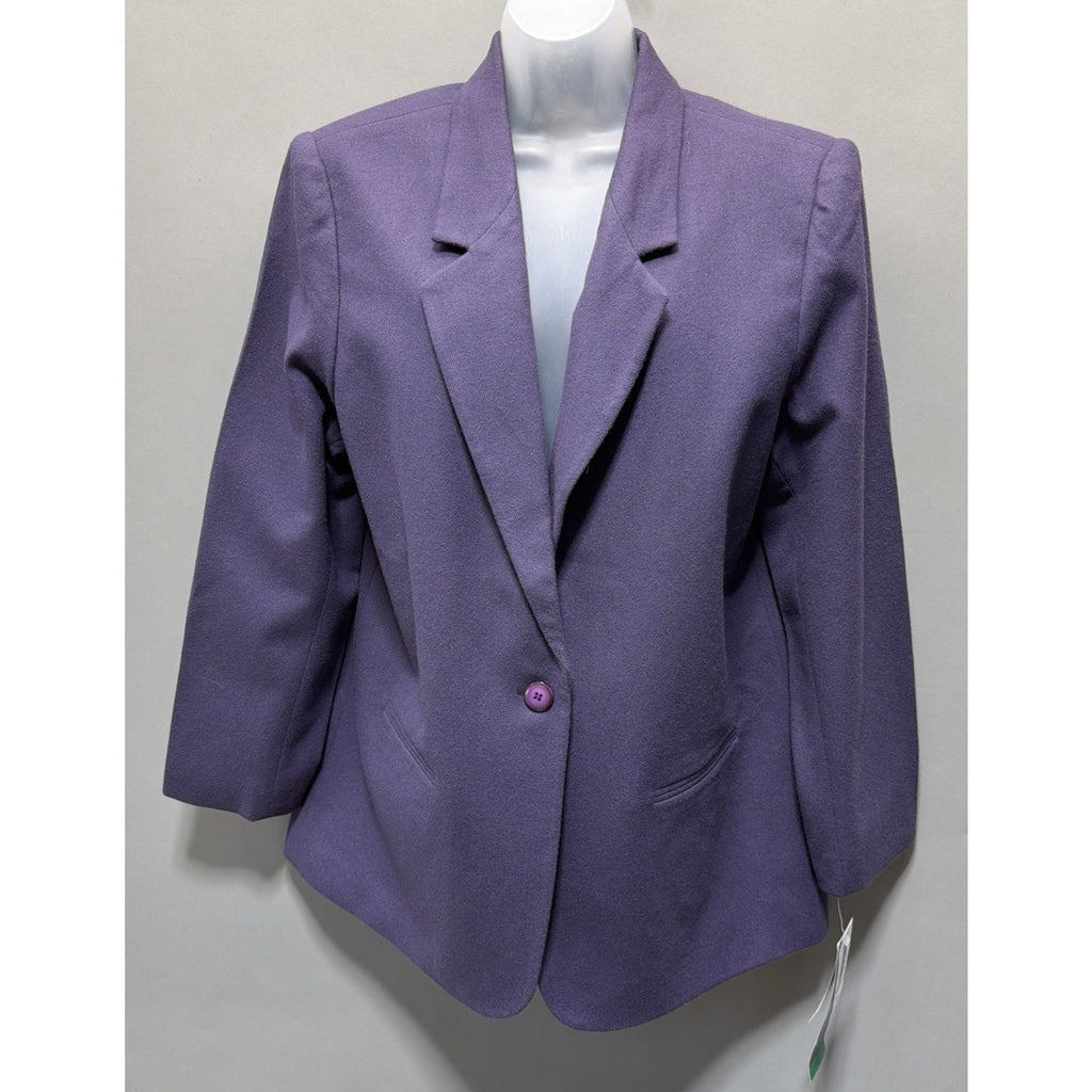 VTG Retro 90s Sag Harbor Womens Plus Size 18 100% Pure Wool Blazer Jacket NWT