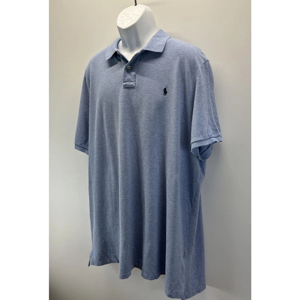 Polo Ralph Lauren Men's Short Sleeve Polo Shirt 2XL Blue Cotton Blue Pony