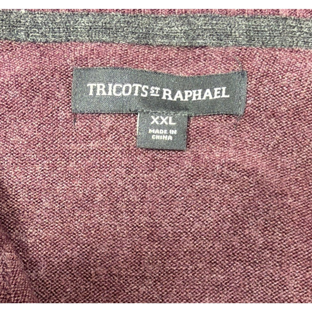 Triscots St. Raphael MERLOT Turtleneck ZIP FRONT MEN SWEATER TOP SZ XXL