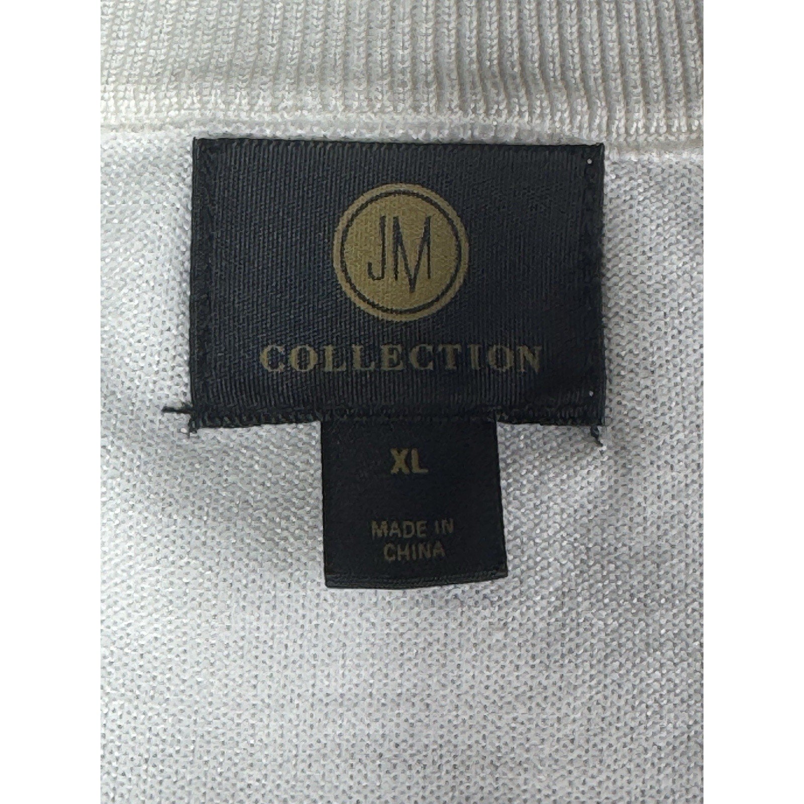 JM Collection XL Embellished V-Neck Sweater Top White Short Sleeve NWT