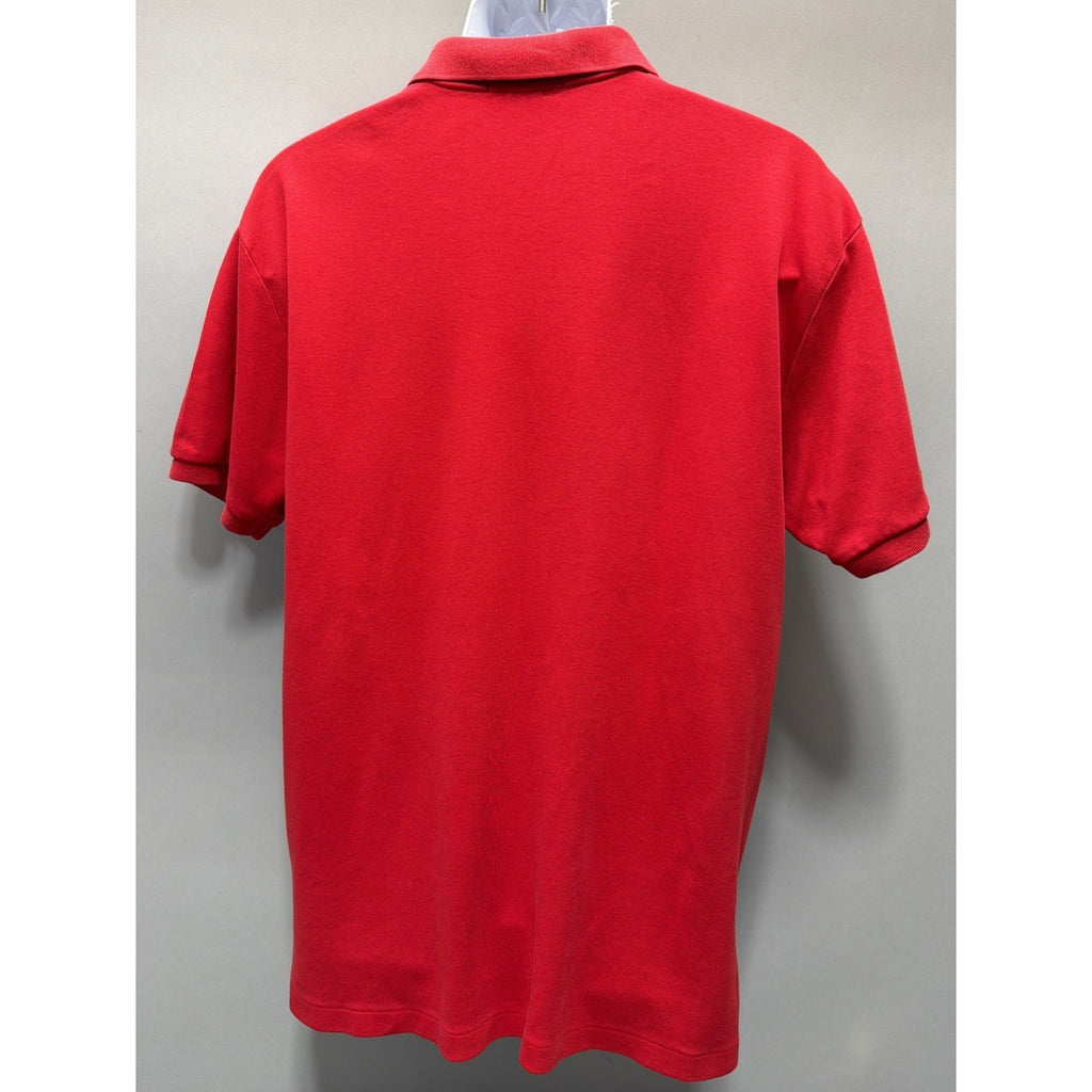 Polo Ralph Lauren Polo Shirt Pima Soft Touch Mens L RED W/Logo Flaw