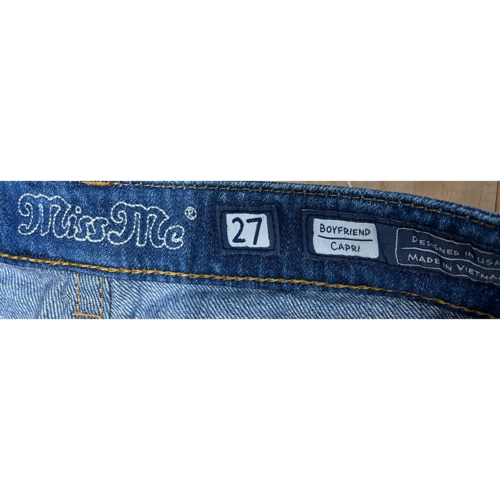 Miss Me Ripped Patched Boyfriend Capris 27
