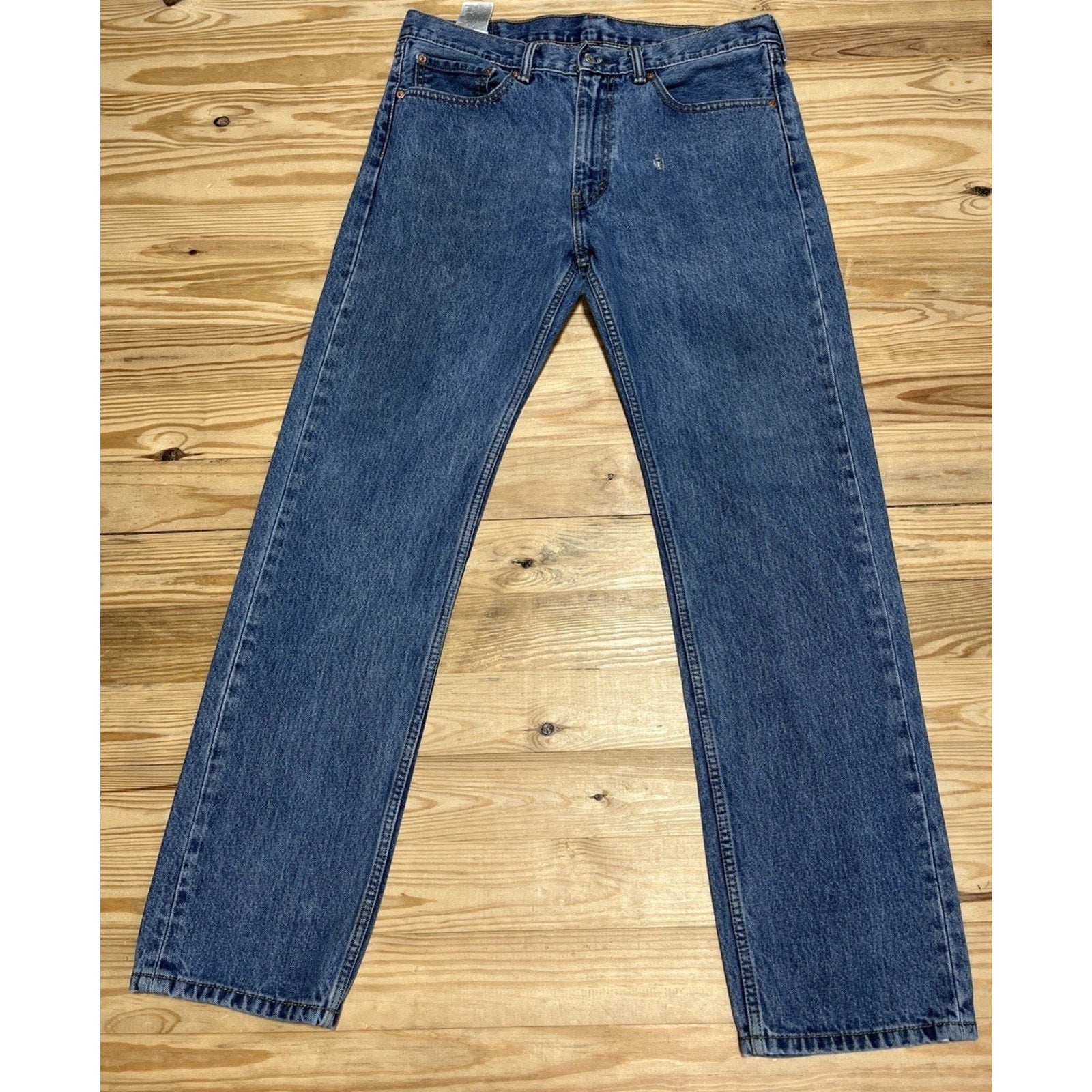 Levis 505 Jeans Mens 36X34 Blue Medium Wash Straight Leg