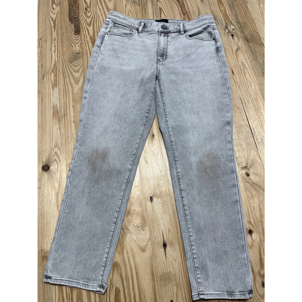 White House Black Market WHBM Mid Rise Girlfriend Gray jeans Size 12