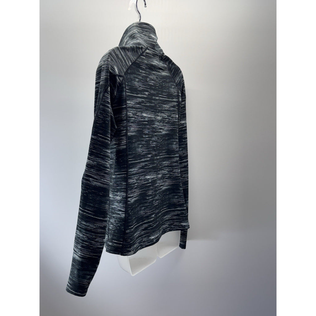 Under Armour ColdGear Women M Fitted 1/4 Zip Pullover Black Gray Space Dye Run