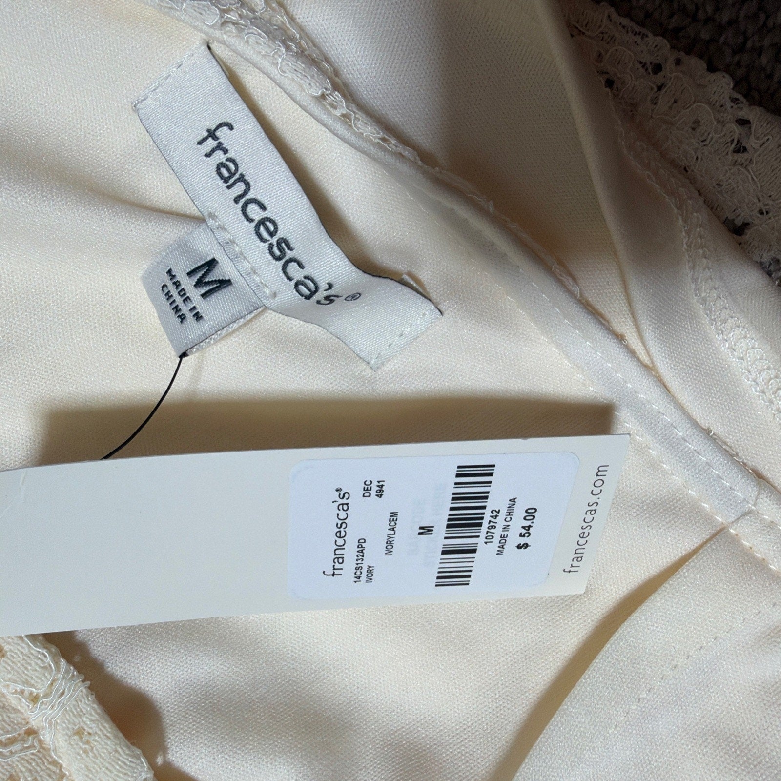 Francesca's Jamie Lace Ruffle Mini Skirt M Ivory Romantic Cottagecore Fairy NWT