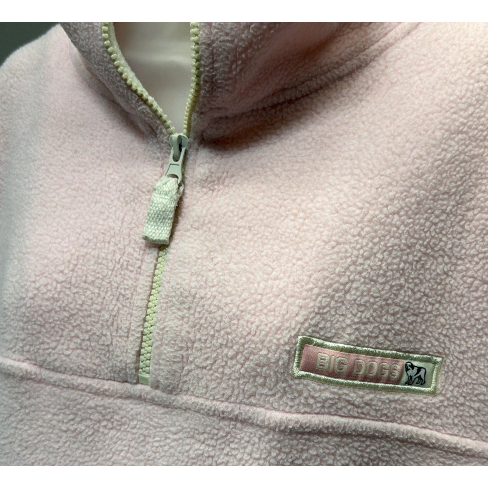 BIG DOGS Polar Dogs 1/4 Zip Soft Sweatshirt Fleece Women's Size L Pink Pullover