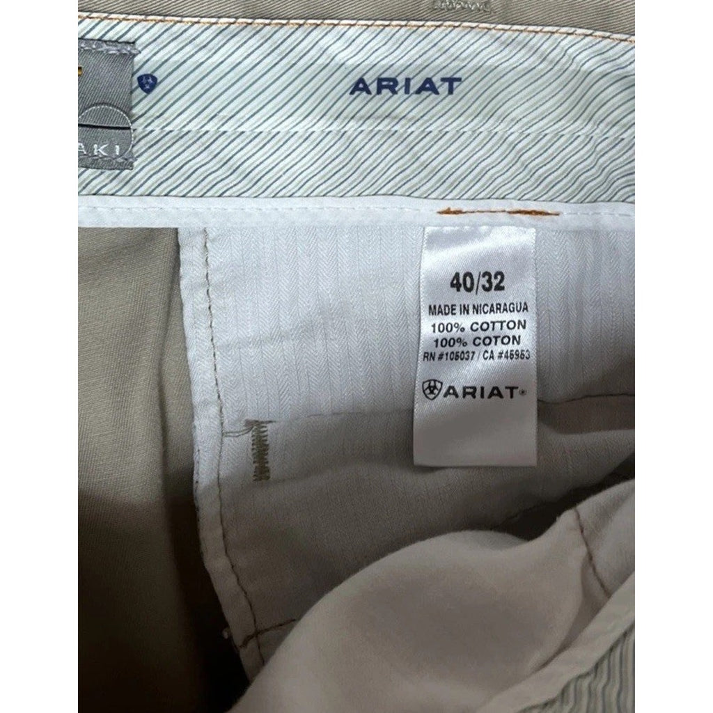 Ariat Mens Performance Khaki Pants Chinos Sz 40x32