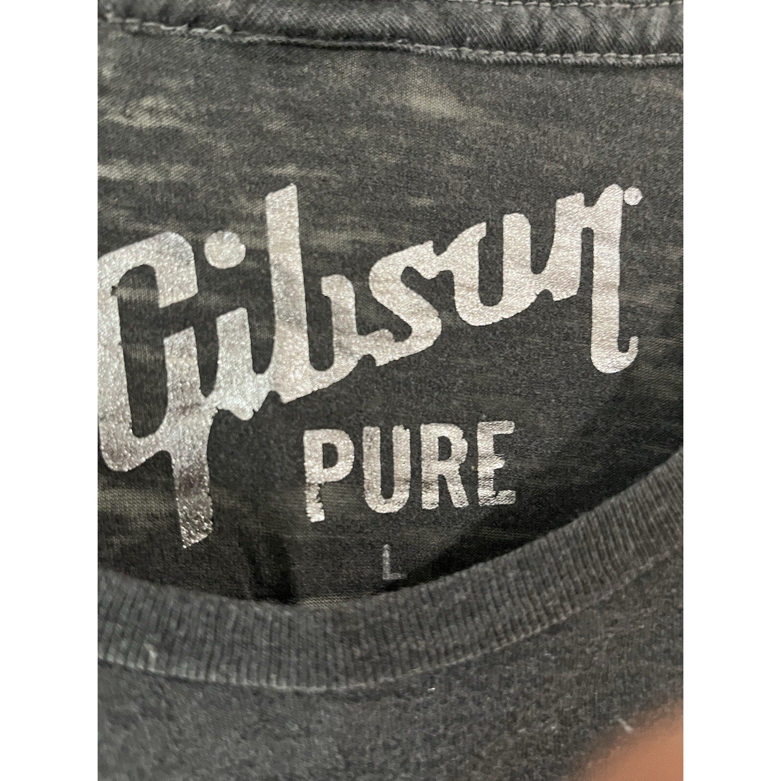 Gibson Guitar T-Shirt Gray With Pink Gibson Juniors Size Large Vintage NWOT