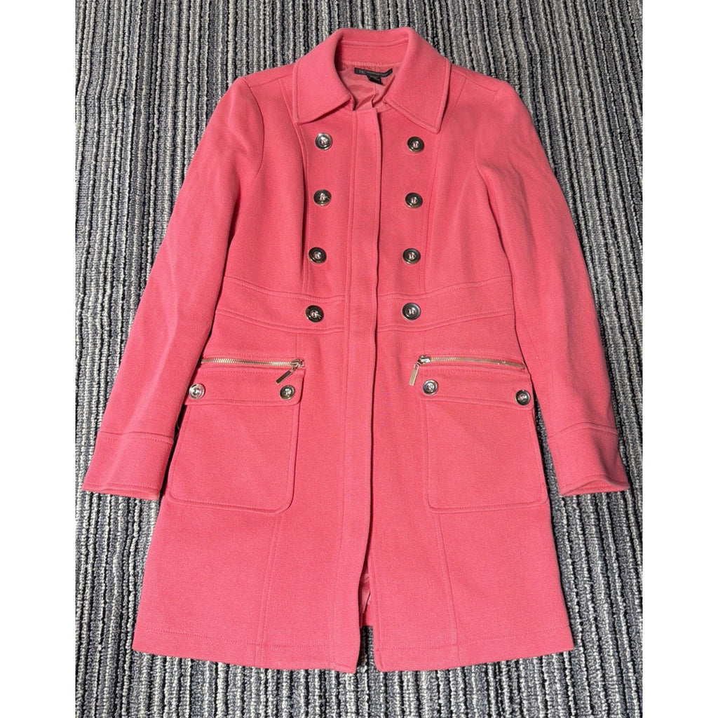 INC international concepts Pink PeaCoat With Sliver Buttons. Zipper Size S