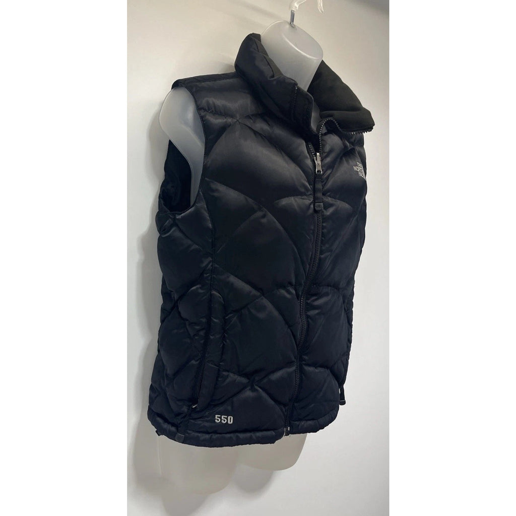 The North Face 550 Down Quilt Dark Black Puffer Vest, Women’s Size S