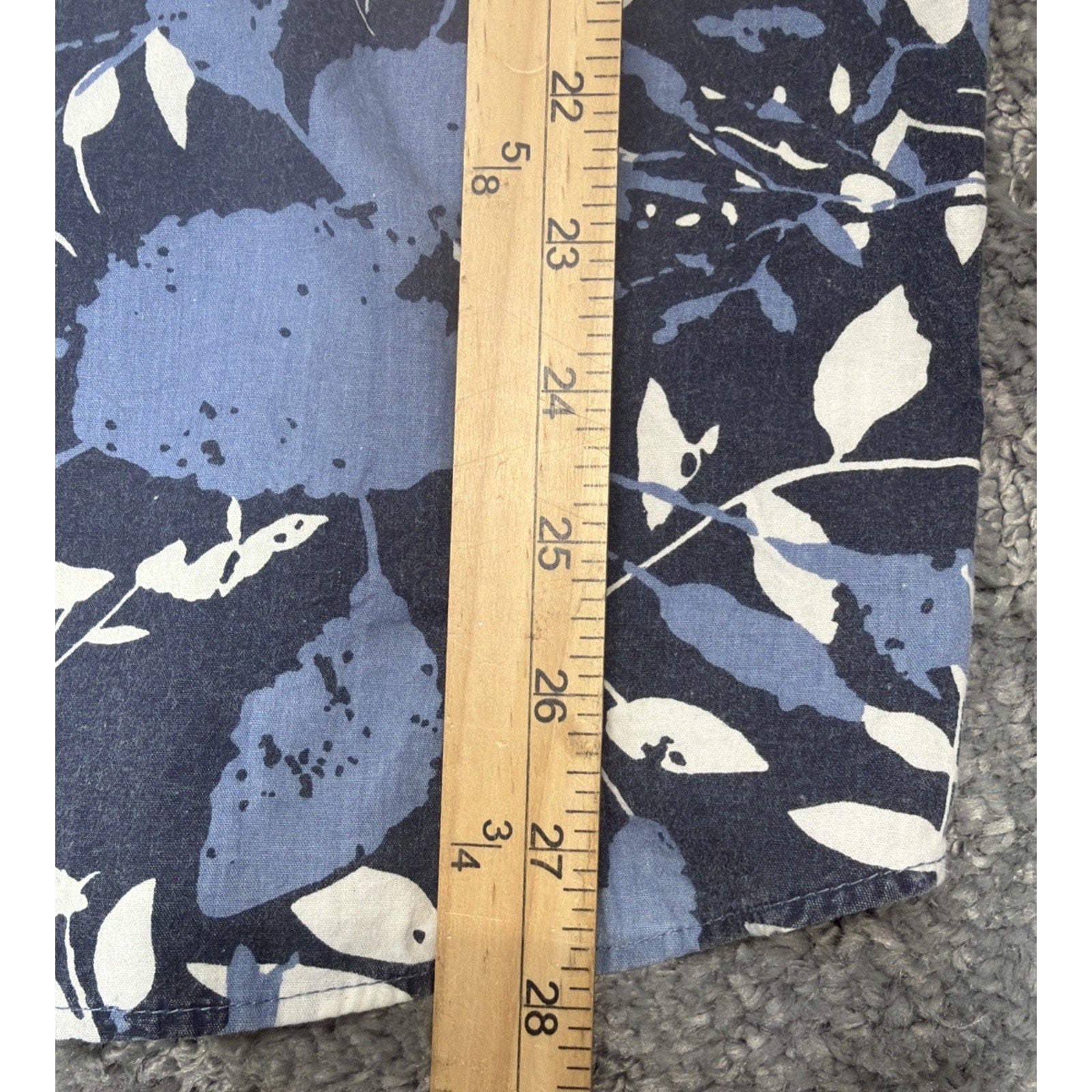 Vintage 90s Verdo Tropical Long Sleeve Button Linen Blue Shirt Size Medium