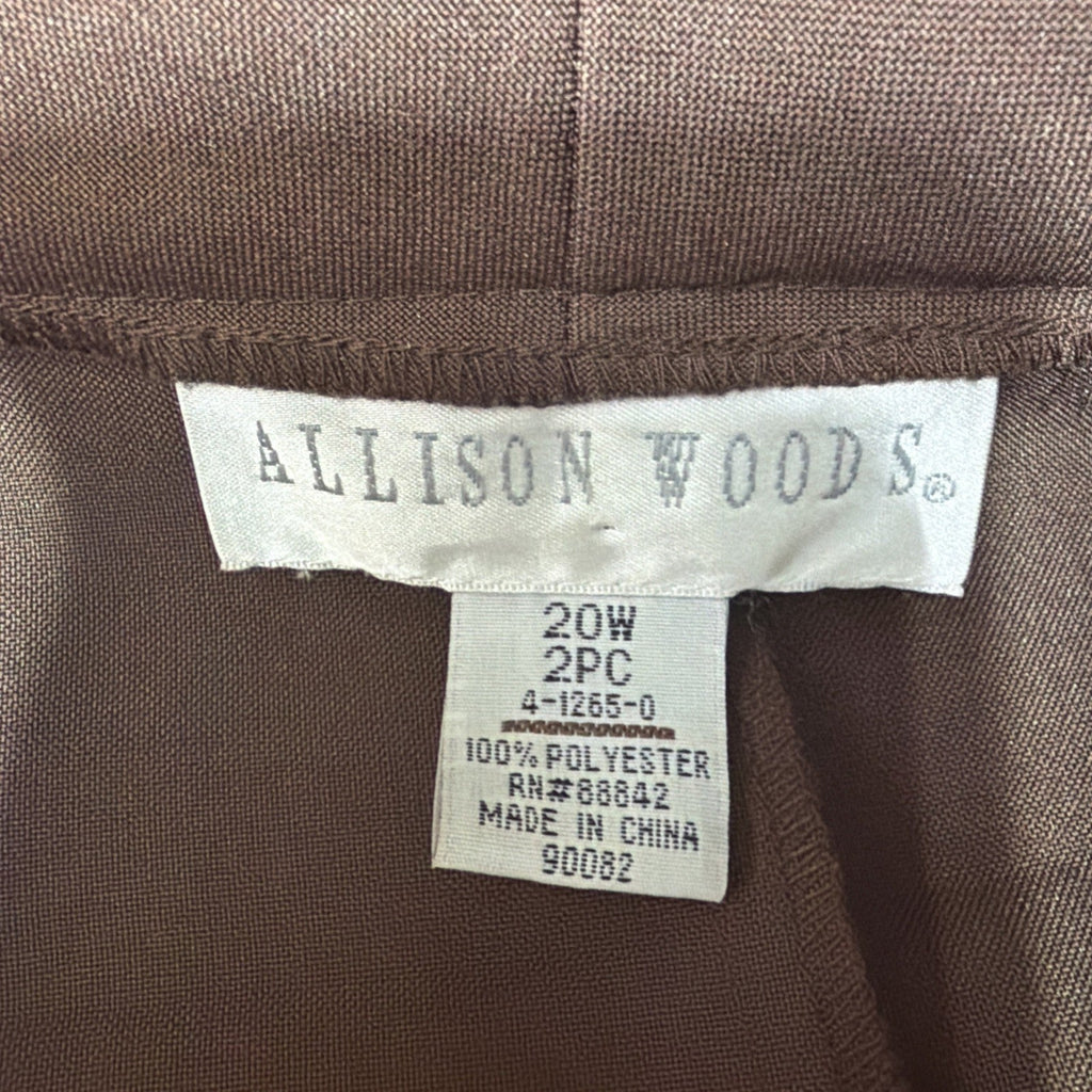 Womans Allison Woods Jacket Size 20W Brown