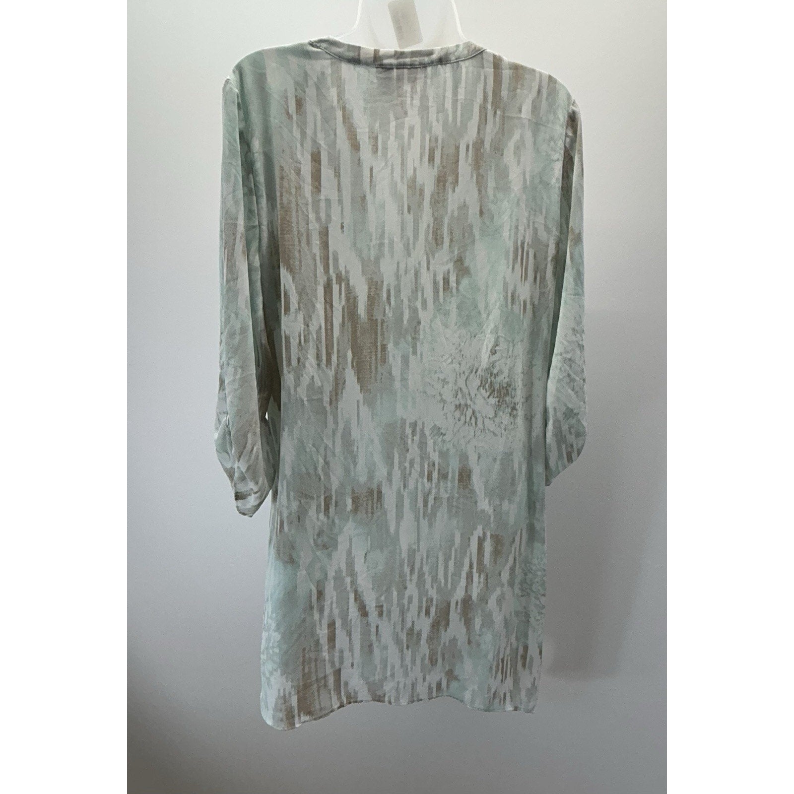 Chico's Blue Striped Long Sleeve Boat Neck Top Size1 Medium.