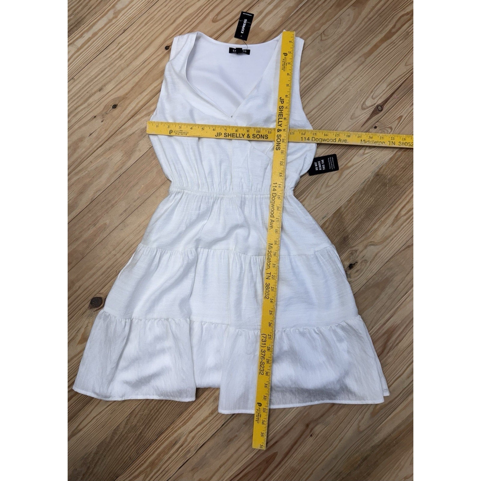 Express White Sleeveless Ruffled Fit & Flare Dress Women’s Size XS New With Tags