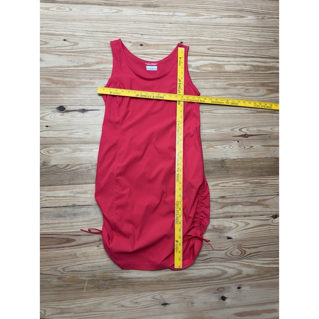 Columbia Hot Pink Cinched Side Tank Dress Omni Freeze Pockets Women’s Size M