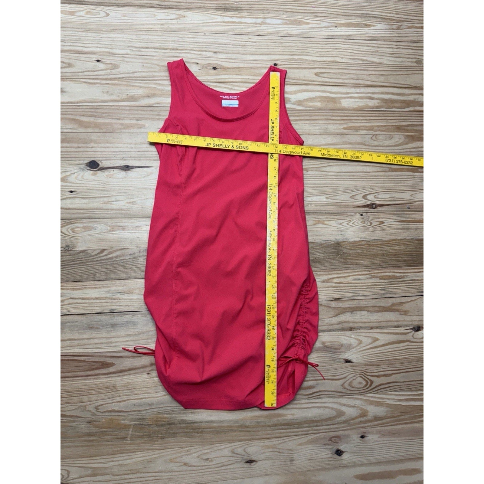 Columbia Hot Pink Cinched Side Tank Dress Omni Freeze Pockets Women’s Size M