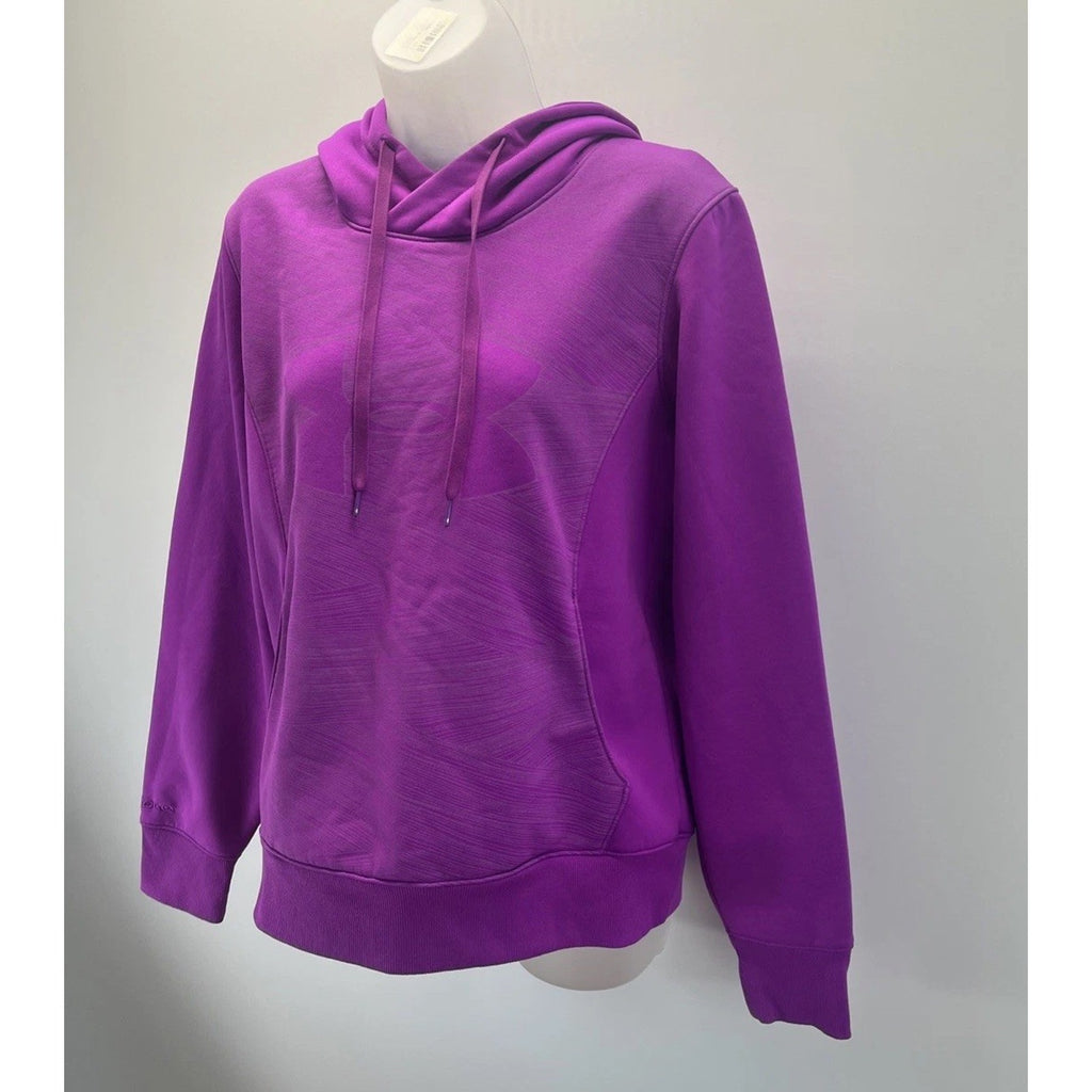Under Armour Storm Cold Gear Womens Large Semi-Fitted Purple Pullover Hoodie