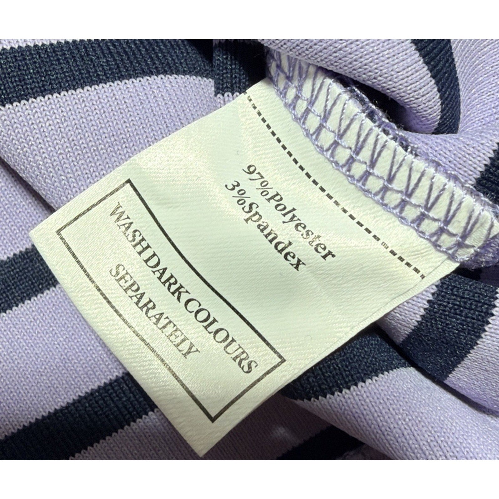 NWT Sampeel Women's High Neck Long Sleeve Tunic Top Size Large Striped Blue